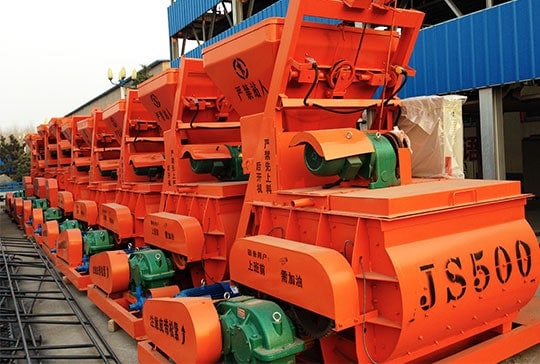 LONTTO--interlocking-brick-machine-with-JS500-concrete-mixer