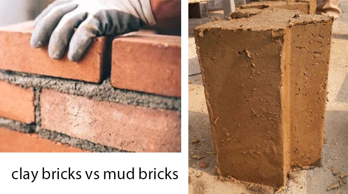 Clay bricks vs mud bricks